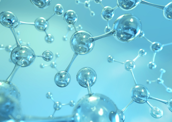 blue water molecules